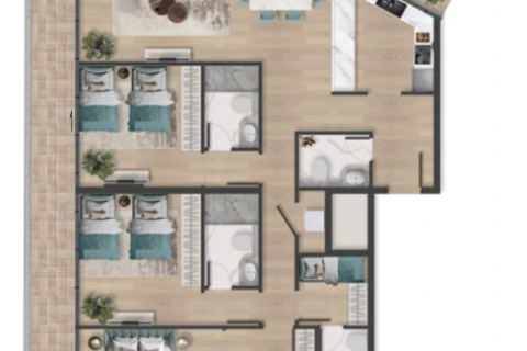 Byt v Al Marjan Island, Ras Al Khaimah, SAE 3 ložnice, 227 m² Č.: 598589 - fotografie 22