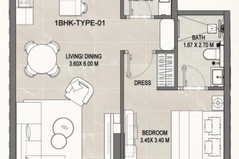 Byt v Dubai, SAE 1 ložnice, 76 m² Č.: 598587 - fotografie 6