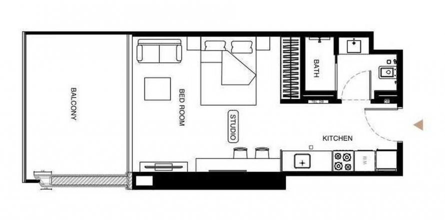 Byt v Binghatti Starlight v Al Jaddaf, Dubai, SAE 46.27 m² Č.: 582483