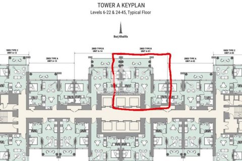 Business Bay, Dubai, UAE의 판매용 아파트 침실 2개, 82제곱미터 번호 543236 - 사진 13