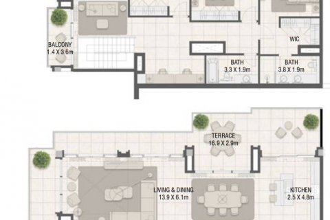 Dupleks në Dubai, Emiratet e Bashkuara Arabe 3 dhoma gjumi, 307.04 m2. № 411819 - Foto 1