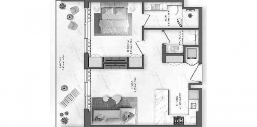 Korter asukohaga One Central
asukohaga Al Jazirah Al Hamra, Ras Al Khaimah, AÜE: 2 magamistoaga, 62.71 m² Nr 564818