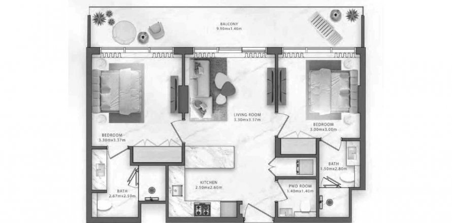 Apartment in One Central
in Al Jazirah Al Hamra, Ras Al Khaimah, UAE 2 bedrooms, 75.99 sq.m. № 564821