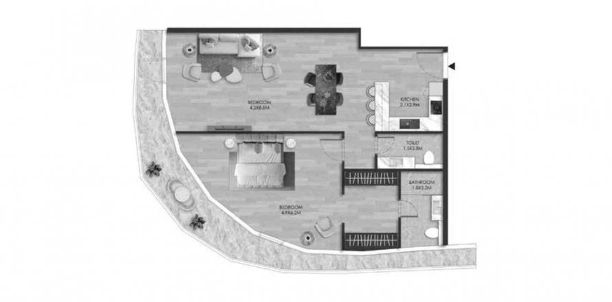 Byt v THE BEACH HOUSE v Al Marjan Island, Ras Al Khaimah, SAE 1 ložnice, 121.69 m² Č.: 386830