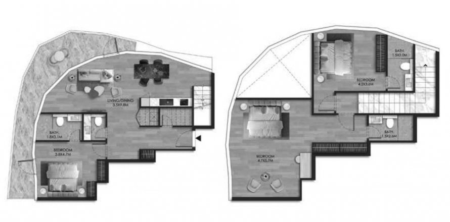 Duplex in THE BEACH HOUSE in Al Marjan Island, Ras Al Khaimah, UAE 3 bedrooms, 187.34 sq.m. № 386835