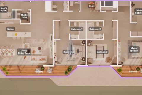 Apartament në Saadiyat Island, Abu Dhabi, Emiratet e Bashkuara Arabe 3 dhoma gjumi, 180.3 m2. № 577696 - Foto 11