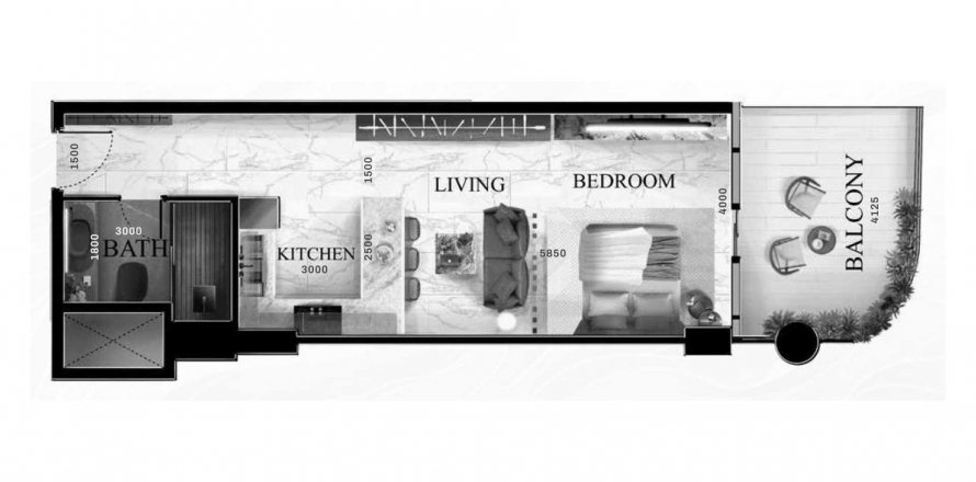 Apartmen di Radiant Elite di Al Reem Island, Abu Dhabi, UAE 1 bilik tidur, 55 meter persegi № 623742
