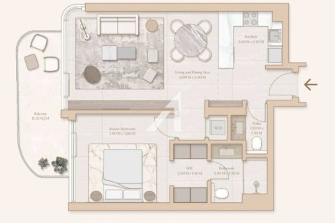 Apartment in Esme Beach Residences in Dubai, UAE 2 bedrooms, 109.3 sq.m. № 616261 - photo 21
