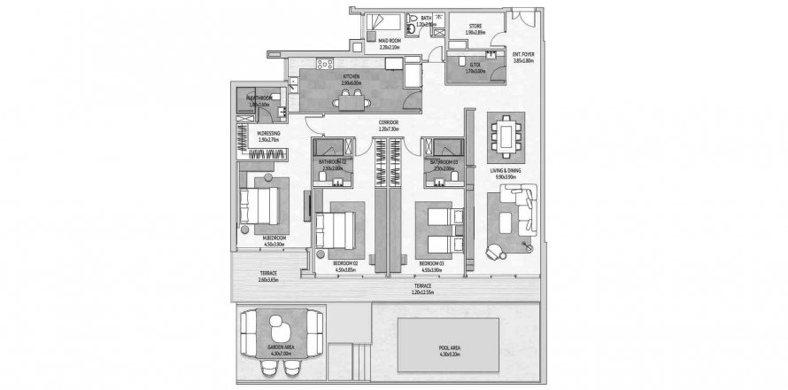 Вилла в VISTA DEL MAR на Остров Яс, Абу-Даби, ОАЭ 4 комнаты, 298.5м2 № 386496