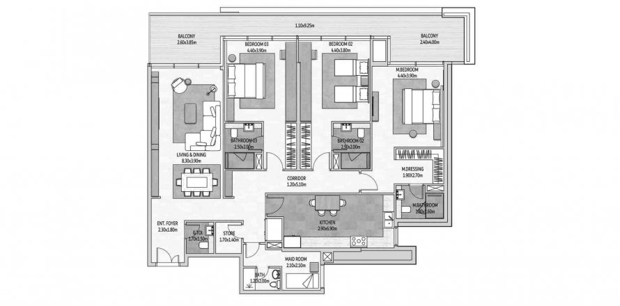 Villa in VISTA DEL MAR on the Yas Island, Abu Dhabi, UAE 3 bedrooms, 298.5 sq.m. № 386496