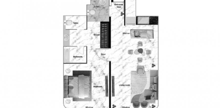 Apartment in Trillium Heights in Al Satwa, Dubai, UAE 1 bedroom, 66.19 sq.m. № 590055