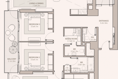 Apartmen di DIFC, Dubai, UAE 3 bilik tidur, 178 meter persegi № 610797 - foto 26
