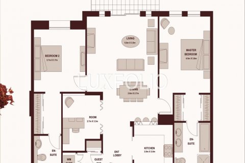 Byt v Old Town, Dubai, SAE 2 ložnice, 134 m² Č.: 627519 - fotografie 14