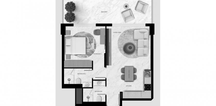 Квартира в Aark Terraces в Dubai Land, Дубай, ОАЭ 2 комнаты, 70.42м2 № 616373