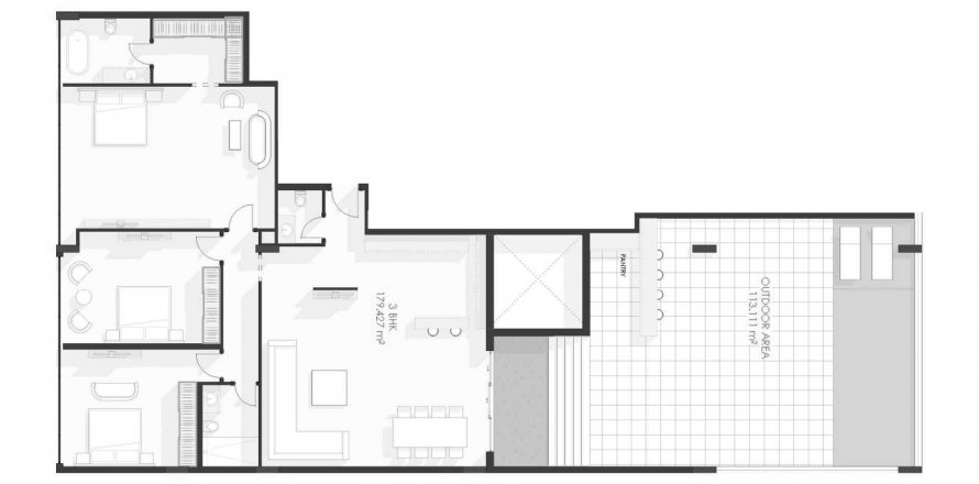 Apartmen di Amazonia di Al Jaddaf, Dubai, UAE 3 bilik tidur, 292.42 meter persegi № 576142