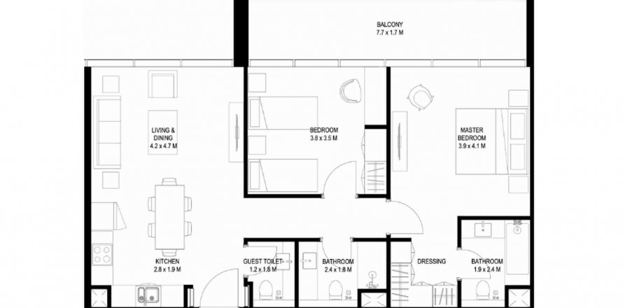 Apartment in Beach Walk 3 in Dubai, UAE 2 bedrooms, 121 sq.m. № 568834