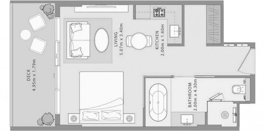 Apartment in UNO LUX by WOW Resorts in Al Marjan Island, Ras Al Khaimah, UAE 48.65 sq.m. № 580096