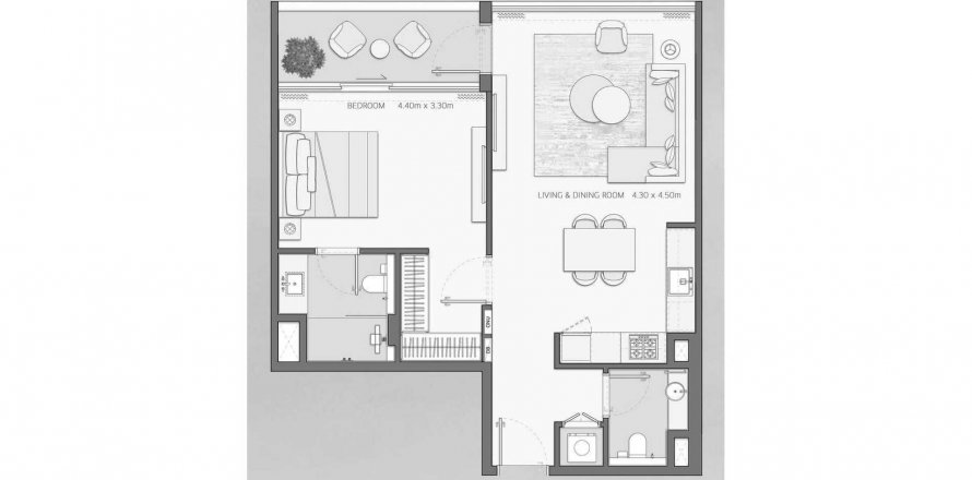 Apartment in Amaal 8 in Ras Al Khor, Dubai, UAE 1 bedroom, 80.45 sq.m. № 609938