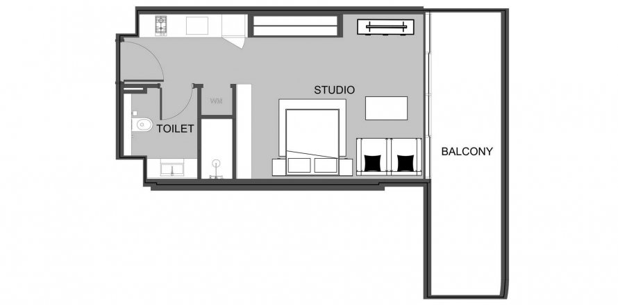 Apartment in The Boulevard in Dubai Land, UAE 49.7 sq.m. № 573658