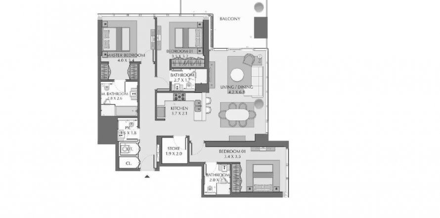 Apartment in WASL 1 RESIDENCES in Al Wasl, Dubai, UAE 3 bedrooms, 173.82 sq.m. № 420234