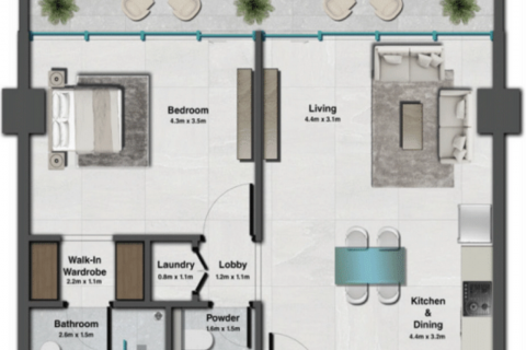 Müüa korter asukohaga Dubai, AÜE: 1 magamistoaga, 69 m² Nr 599628 - pilt 11