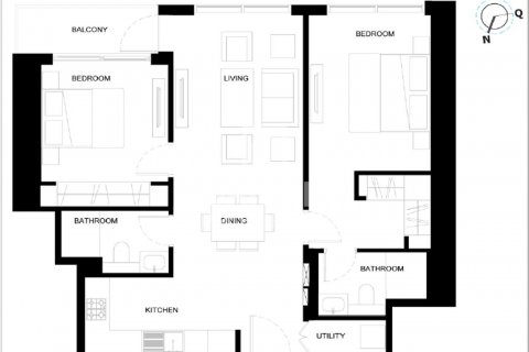 Byt v Mohammed Bin Rashid City, Dubai, SAE 2 ložnice, 86 m² Č.: 602235 - fotografie 14