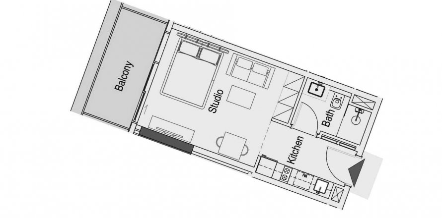 Apartament në 15 Cascade në Motor City, Dubai, Emiratet e Bashkuara Arabe 39.28 m2. № 580136