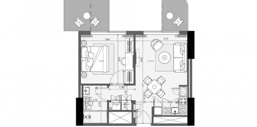 Apartmán v Azizi Wasel v Dubai, SAE 1 spálňa, 62.73 m2 č. 564937