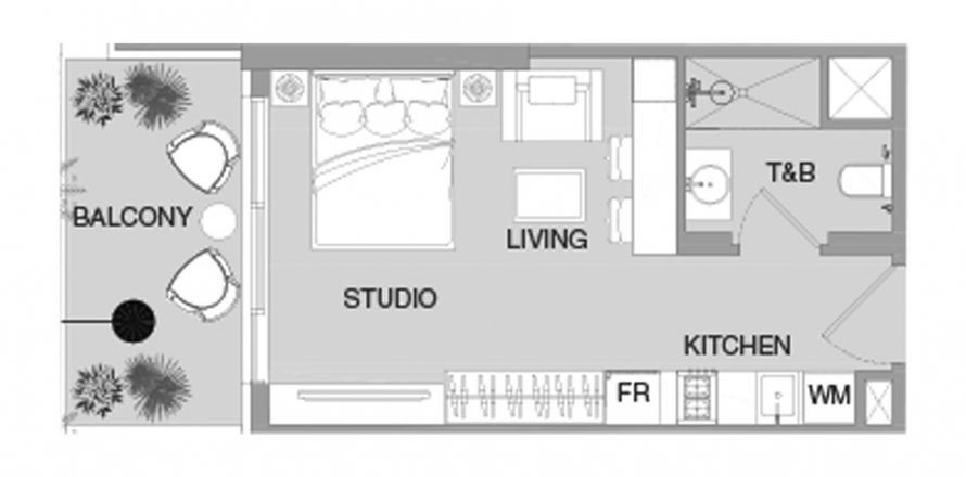 Korter asukohaga VERDAN1A 4 asukohaga Dubai Land, AÜE: 39.51 m² Nr 610691