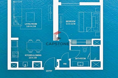 Byt na Yas Island, Abu Dhabi, SAE 1 ložnice, 63 m² Č.: 604549 - fotografie 14