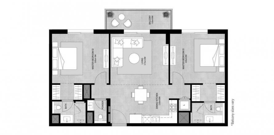 Apartment in Ellison in Town Square, Dubai, UAE 2 bedrooms, 90.21 sq.m. № 581108