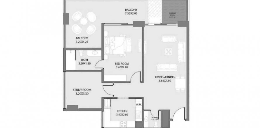 Apartment in Park Beach Residence 2 in Al Marjan Island, Ras Al Khaimah, UAE 2 bedrooms, 117.31 sq.m. № 539855