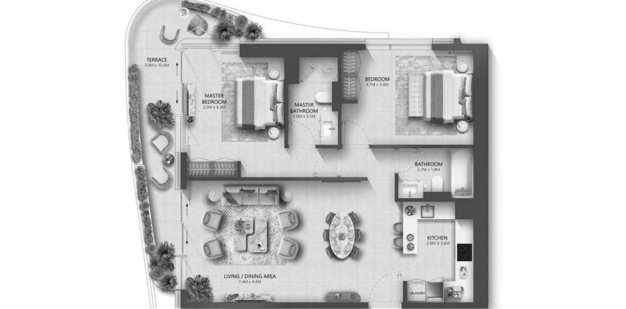 Apartment in The Mural in Maritime City, Dubai, UAE 2 bedrooms, 117.22 sq.m. № 590029