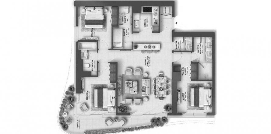 Apartment in The Mural in Maritime City, Dubai, UAE 3 bedrooms, 145.23 sq.m. № 590030