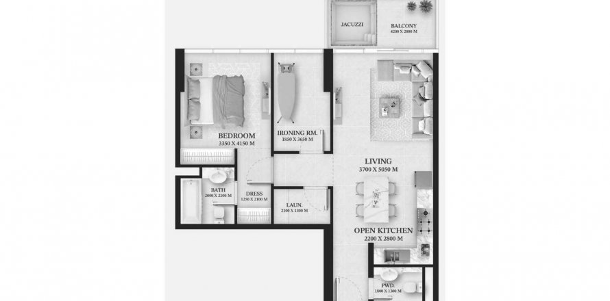 Korter asukohaga Wellington Ocean asukohaga Dubai, AÜE: 1 magamistoaga, 82.3 m² Nr 578450