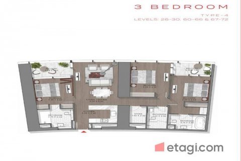 Byt v Business Bay, Dubai, SAE 3 ložnice, 141.5 m² Č.: 580608 - fotografie 26