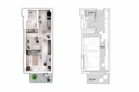 阿联酋 Dubai Jumeirah Village Circle 待售 : 1 房, 41 平方米 , 编号616256 - 照片 19