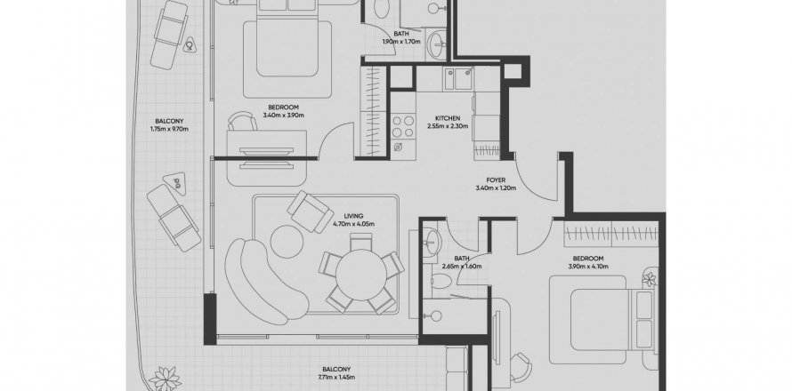 Apartment in Olivia Gardens Residence in Al Satwa, Dubai, UAE 2 bedrooms, 96.25 sq.m. № 579543