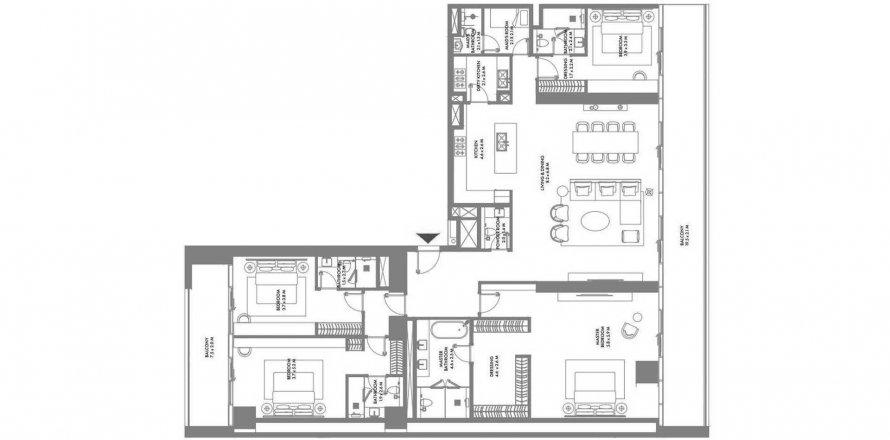 Byt v W Residences Dubai Harbour v Dubai Marina, SAE 4 ložnice, 303.42 m² Č.: 509911