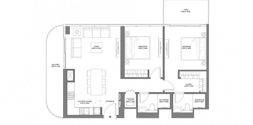 Apartment in Delphine Beach Residences in Umm Al Quwain, UAE 2 bedrooms, 99.1 sq.m. № 570138