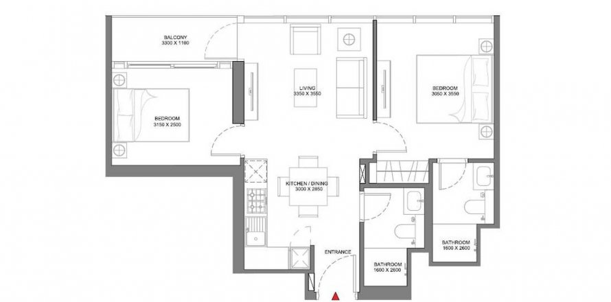 Apartment in Delphine Beach Residences in Umm Al Quwain, UAE 2 bedrooms, 60.75 sq.m. № 570135
