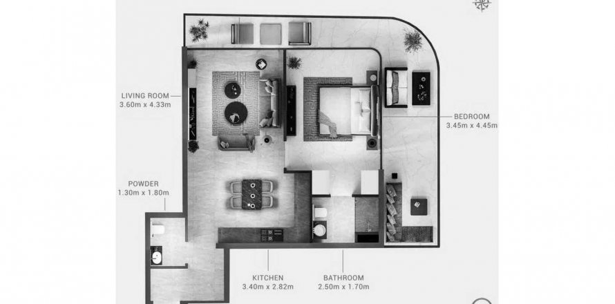 Byt v MILOS v Dubai Land, SAE 1 ložnice, 87.86 m² Č.: 533526