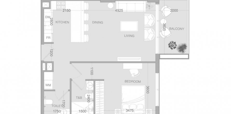Apartament në Ir1dian Park 2 në Jumeirah Village Circle, Dubai, Emiratet e Bashkuara Arabe 1 dhomë gjumi, 69.34 m2. № 586021