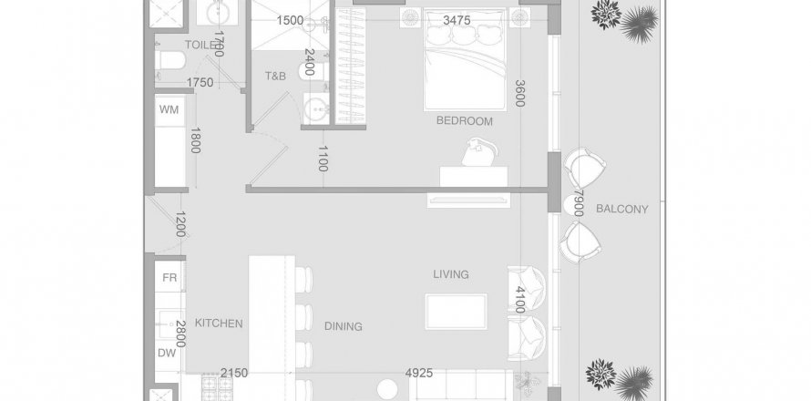 Apartament në Ir1dian Park 2 në Jumeirah Village Circle, Dubai, Emiratet e Bashkuara Arabe 1 dhomë gjumi, 77.86 m2. № 586020
