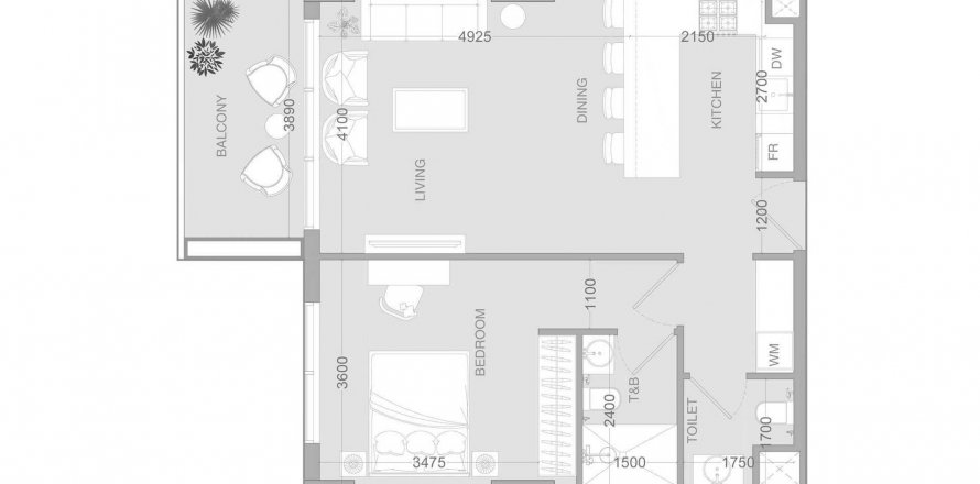 Διαμέρισμα σε Ir1dian Park 2 σε Jumeirah Village Circle, Dubai, ΗΑΕ 1 υπνοδωμάτιο, 69.83 τ.μ. Αρ. 586018
