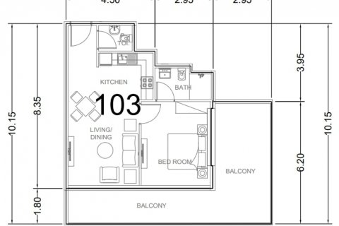 Byt v Ark Tower v Dubai Land, SAE 1 ložnice, 85.71  m² Č.: 576123 - fotografie 6