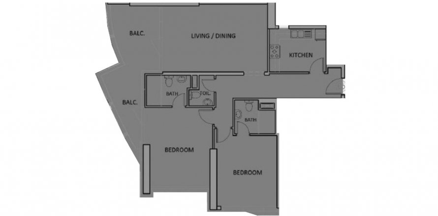 Apartament w Al Reem Island, Abu Dhabi, ZEA 2 sypialnie, 117.61 mkw. nr 409367