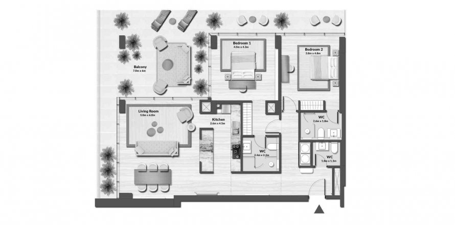 Byt v MASA RESIDENCE v Al Marjan Island, Ras Al Khaimah, SAE 2 ložnice, 140.42 m² Č.: 386849