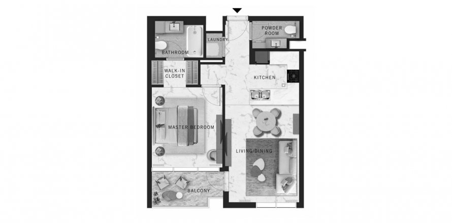 Apartemen di DoubleTree by Hilton Residences di Al Satwa, Dubai, UEA 1 kamar tidur, 66.97 m2 nomor 616339