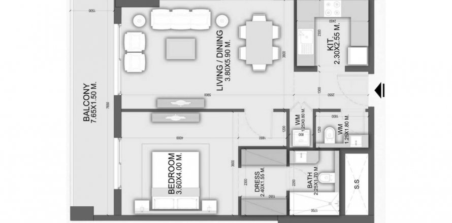 Apartment sa Dalmore Tower sa Dubai Residence Complex, UAE 1 silid-tulugan, 96.8 sq.m. № 621145